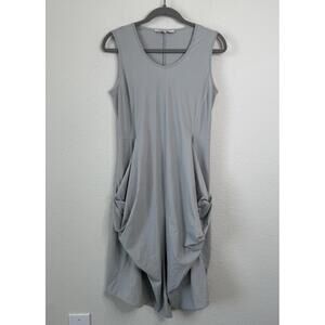SunLight Paris Dress 3 /‎ L Women Sage Asymmetrical Drape Lagenlook Minimalist